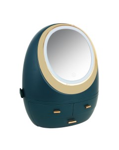 Органайзер для хранения с зеркалом с LED подсветкой 30х22х34см Простые решения