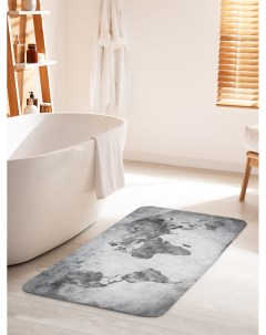 Коврик для ванной туалета Серая карта мира bath_21076_60x100 Joyarty