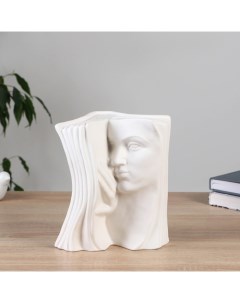 Ваза керамика настольная Валентайн одиночка 19 см белый Nobrand
