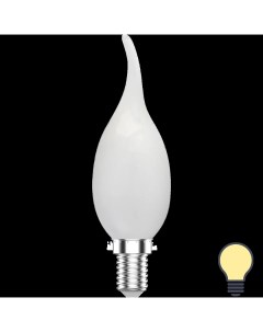 Лампа светодиодная E14 200 240 В 6 5 Вт свеча на ветру матовая 480 лм теплый белый Gauss