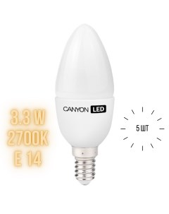 Лампа светодиодная B38 3 3W2700E14 BE14FR33W230VW набор 3 шт Canyon