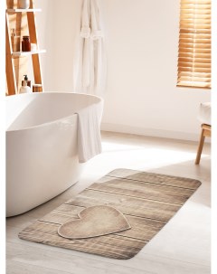 Коврик для ванной туалета Деревянное сердце bath_43452_60x100 Joyarty