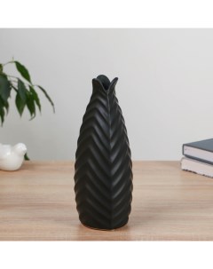 Ваза керамика настольная Гарнет 24 см чёрный Nobrand