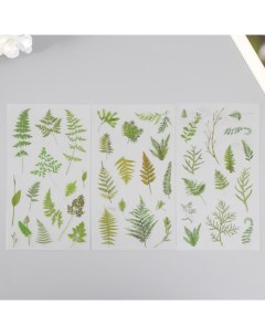 Интерьерные наклейки Тропические листья пластик 6 листов 10 х 18 см Nobrand
