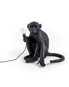 Светильник Monkey Lamp Sitting черный Seletti