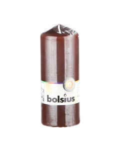 Свеча декоративная 15х6 см коричневая Bolsius