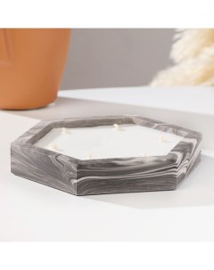 Свеча фигурная ароматическая в бетоне Шестигранник 14 5х2 см белый жа Богатство аромата