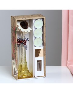 Набор подарочный Париж ваза свечи аромамасло ваниль декор Богатство Аромата Nobrand