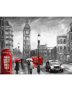 Картина на холсте Постер лайн Лондон 40x50 см Nobrand