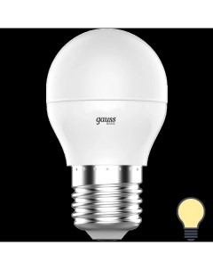 Лампа светодиодная E27 170 240 В 5 5 Вт шар матовая 470 лм теплый белый свет Gauss
