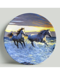 Декоративная тарелка Бегущие по воде лошади 20 см Wortekdesign