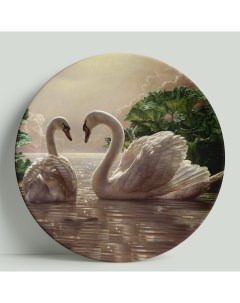 Декоративная тарелка Лебеди 20 см Wortekdesign