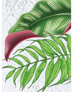 Картина Зеленые тропические листья Woozzee