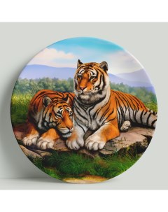 Декоративная тарелка Тигры 20 см Wortekdesign