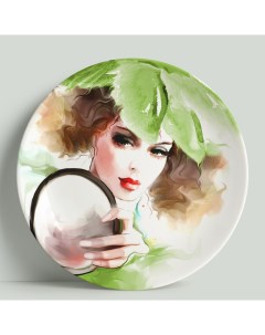 Декоративная тарелка Девушка с зеркалом 20 см Wortekdesign