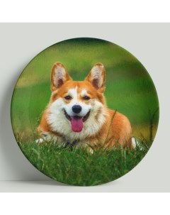 Декоративная тарелка Собака корги 20 см Wortekdesign