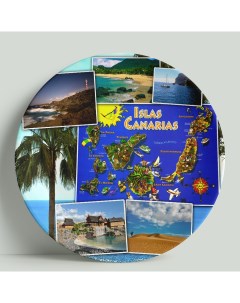 Декоративная тарелка Канарские острова 20 см Wortekdesign