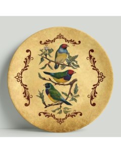 Декоративная тарелка Винтаж Птицы 1 20 см Wortekdesign