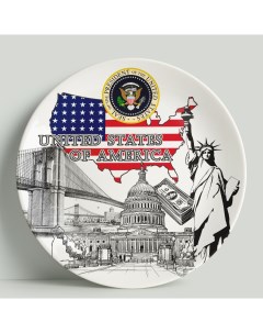 Декоративная тарелка Символика США 20 см Wortekdesign