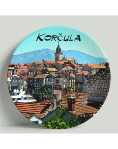 Декоративная тарелка Хорватия Коркула 20 см Wortekdesign
