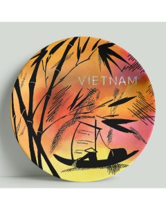 Декоративная тарелка Вьетнам Имитация росписи 20 см Wortekdesign