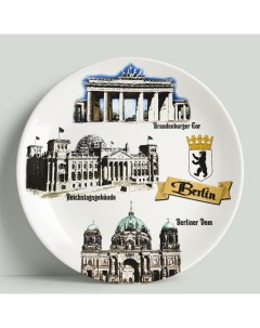Декоративная тарелка Германия Берлин коллаж 20 см Wortekdesign