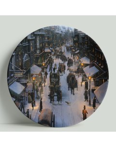 Декоративная тарелка Зимний город 20 см Wortekdesign