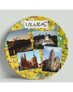 Декоративная тарелка Литва Вильнюс 20 см Wortekdesign