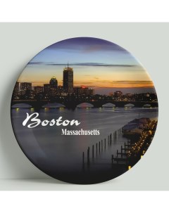 Декоративная тарелка США Бостон 20 см Wortekdesign