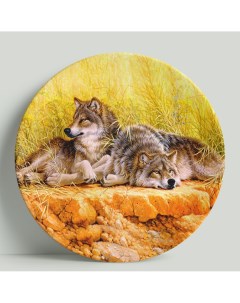 Декоративная тарелка Волки 20 см Wortekdesign