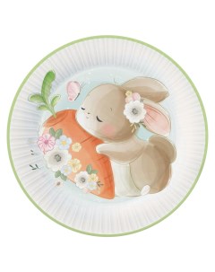 Набор одноразовых тарелок Милые кролики Символ года диаметр 230 мм 6 шт Nd play