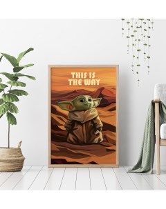 Постер Baby Yoda 60х90 в рамке Просто постер
