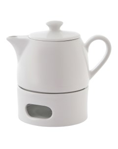 Заварочный чайник с подставкой белый 400 мл Башкирский фарфор