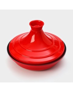 Сковорода тажин чугунная 9579054 28x20 см эмалированное покрытие красный Nobrand