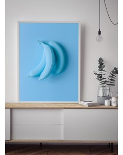 Постер Голубые бананы 50х70 в рамке Просто постер