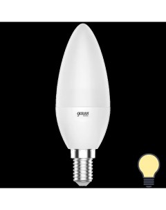 Лампа светодиодная E14 170 240 В 7 5 Вт свеча матовая 600 лм теплый белый свет Gauss