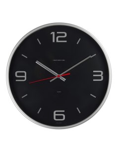 Часы настенные Тройка черные d30 8 см Nobrand