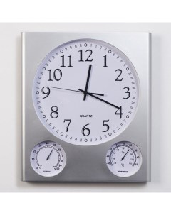 Часы настенные Арени с термометром и гигрометром дискретный ход d 32 5 см 40 х 46 см 7 Nobrand