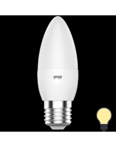 Лампа светодиодная E27 170 240 В 7 5 Вт свеча матовая 600 лм теплый белый свет Gauss