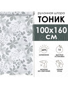 Рулонные шторы Тоник серый 100х160 см арт 420100160 Эскар