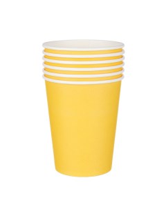Набор бумажных стаканов 6шт 250 мл цвет желтый Nobrand
