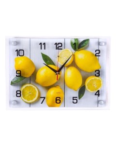 Часы настенные лимоны на столе 35 х 25 х 5 см 21 век