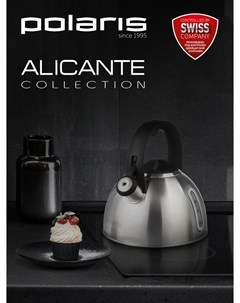 Чайник для газовой плиты со свистком Alicante 3LN нержавеющая сталь Polaris