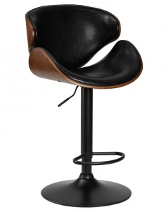 Барный стул KARTER BLACK 1 шт коричневый орех дерево черный PU Dobrin