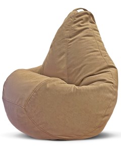 Кресло мешок пуфик груша размер XXXXL темно бежевый велюр Puflove