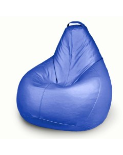 Кресло мешок Груша Комфорт Экокожа XL синий Mypuff