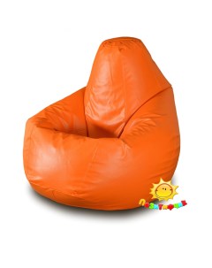 Кресло мешок Груша Пазитифчик Экокожа XL оранжевый Pazitif