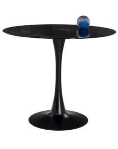 Стеклянный стол Tulip 90 black glass Woodville