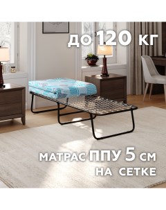 Раскладушка на сетке Надежда 2 с матрасом 5см до 120кг Krovatimarket