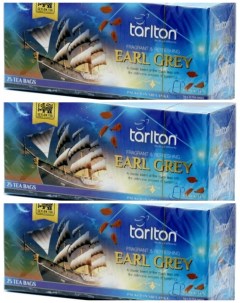 Чай Чёрный Earl Grey 25 пакетиков 50 г х 3 шт Tarlton